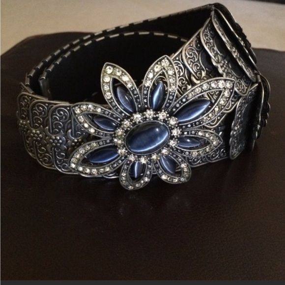 Vintage Rhinestone and Gemstone Belt. 30” with generous stretch. - Picture 1 of 6